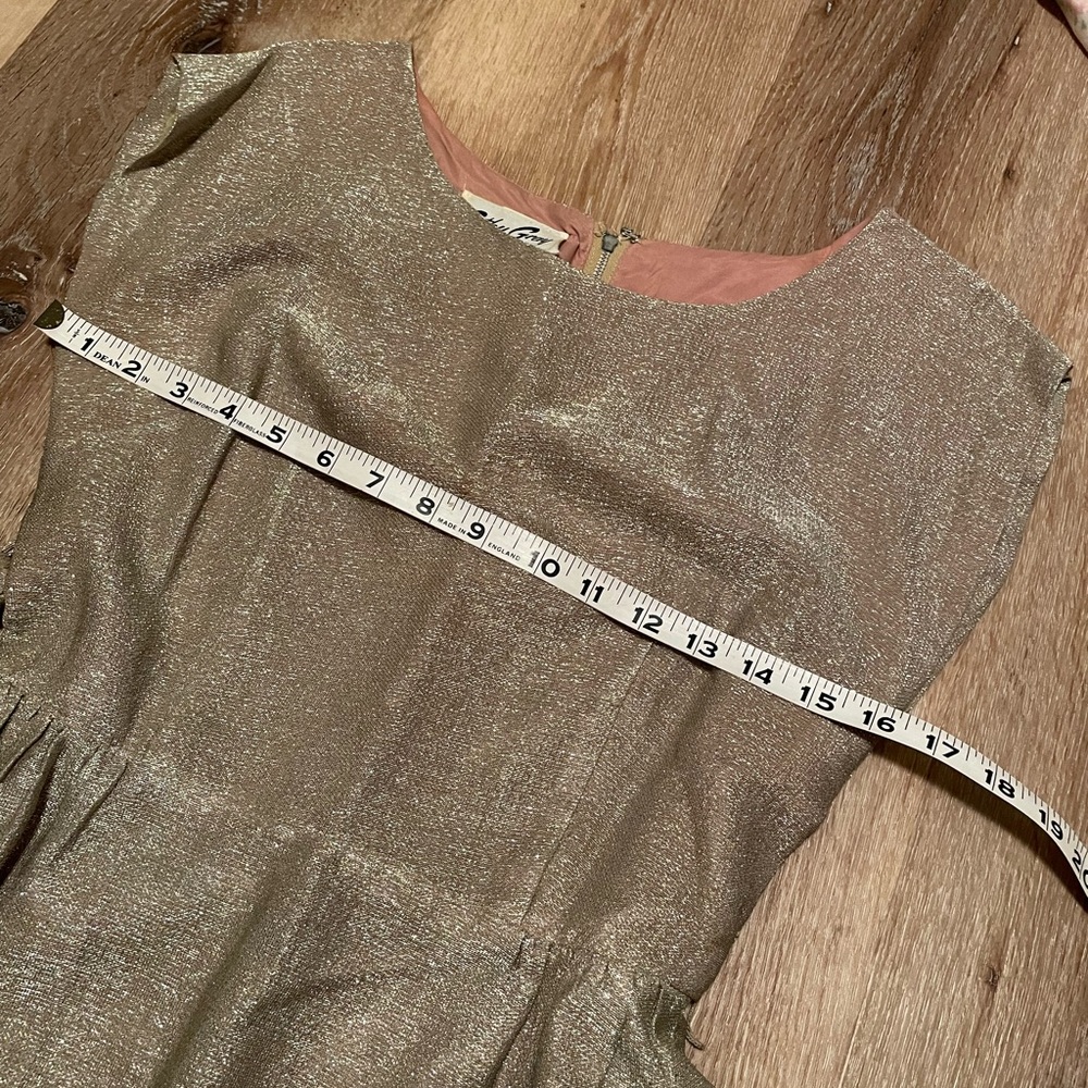 1950’s VTG bombshell Cathy Gray Gold Lurex cocktail Wiggle dress & bolero Set S - Picture 9 of 17